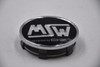 MSW Chrome Edge w/Gloss Black & Chrome Acrylic Inset Wheel Center Cap Hub Cap C-PCF-82 3"
