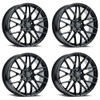 Set 4 18" Platinum 459BK Retribution 18x8 5x112 Gloss Black Clear-Coat 40mm Rims