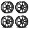 Set 4 18" Ultra 219BM Nemesis 18x9 5x5/5.5 Gloss Black CNC Milled Wheels 12mm