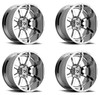 Set 4 20" Gear Off Road 762C Pivot 20x9 5x5 Chrome Plated Wheels 0mm Truck Rims