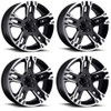 Set 4 20" Ultra 235B Maverick Gloss Black Diamond Cut 20x9 Wheels 5x5.5 18mm Rim