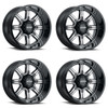 Set 4 20" Ultra 229U Menace Gloss Black Diamond Cut 20x9 Wheels 6x135 6x5.5 18mm
