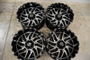 Set 4 22" TIS 544MB 22x12 5x5 5x5.5 -44mm Wheels Gloss Black Machined Face Rims