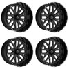Set 4 20" TIS 560BM Gloss Black Milled 20x12 Wheels 8x6.5 -44mm Lifted Truck Rim