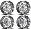 Set 4 20" TIS 544C Chrome 20x10 Wheels 8x6.5 -25mm Lifted For Chevy GMC Ram Ford