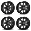Set 4 16" Ultra 229SB Menace Satin Black 16x8 Wheels 6x5.5 -06mm Lifted Rims