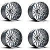 Set 4 24" TIS 547C Chrome 24x14 Wheels 6x5.5 -76mm Lifted For Chevy GMC Ram Rims