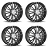 Set 4 18" Platinum 437U Genesis Gloss Black Diamond Cut 18x8 5x110 5x115 35mm