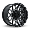 18" RTX Claw Gloss Black Milled with Rivets Wheel 18x9 6x5.5 -12mm Lifted Rim