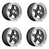 Set 4 American Racing Vintage VN514 Groove 18x10 5x4.5 Anthracite Wheels 18" 0mm