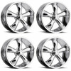 4 17" Vision Muscle 142 Legend Chrome Wheels 17x7 17x8.5 5x4.5 For Ford Mopar