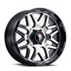 Set 4 20" American Truxx Grind 20x9 Matte Black Milled Chrome 5x5 Wheels -12mm