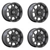 Set 4 KMC Powersports KS137 Toro S Utv 15x7 4x137 Satin Black Wheels 15" 10mm