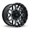 20" RTX Claw Gloss Black Milled with Rivets Wheel 20x9 6x135 0mm Truck Suv Rim