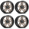 Set 4 18" Ultra 258BZ Prowler Truck Satin Bronze 18x9 Wheels 5x5 -12mm Rims