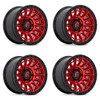 Set 4 17" Fuel D834 Cycle 17x9 6x5.5 1mm Wheels Candy Red Black Ring Truck Rims