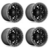 Set 4 Fuel UTV D783 Unit Utv 15x7 4x156 Black Gunmetal Ring Wheels 15" 10mm