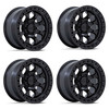 Set 4 KMC KM550 Riot Sbl 17x9 5x5 Satin Black Wheels 17" -12mm Rims