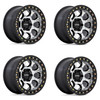 Set 4 KMC KM237 Riot Beadlock 17x8.5 5x5 Machined Black Windows Black 17" 0mm