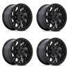 Set 4 Fuel D852 Runner OR 20x9 6x135 Blackout Wheels 20" 20mm Rims