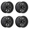 Set 4 Fuel D840 Runner OR 18x9 5x5 Gloss Black Milled Wheels 18" -12mm Rims