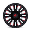 Set 4 20" Fuel D823 Flame 20x9 8x180 1mm Gloss Black Milled Candy Red Wheels