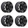 Set 4 Fuel D849 Rebar 20x9 6x135 Gloss Black Milled Wheels 20" 1mm Rims Set 4 Fuel D849 Rebar 20x9 6x135 Gloss Black Milled Wheels 20" 1mm Rims