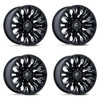 Set 4 20" Fuel D803 Flame 20x9 8x6.5 20mm Gloss Black Milled Wheels Truck Rims