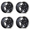 Set 4 Asanti Black ABL-46 Duke 22x9 5x120 Satin Black With Ddt Wheels 22" 15mm