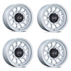 Set 4 Black Rhino Powersports Rapid 15x7 4x156 Hyper Silver Machine Wheels 10mm