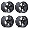 Set 4 20" American Racing TTF 20x9.5 5x120 15mm Gloss Black Double Tint Wheels