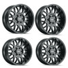 Set 4 20" Mayhem Tripwire 20x10 Black Milled 6x5.5 Wheels -26mm Rims