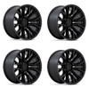 Set 4 Fuel D847 Rebar 20x9 6x5.5 Blackout Wheels 20" 1mm Rims