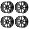Set 4 20" Fittipaldi Wheels FA16BM 20x10 Gloss Black Milled 5x5.5 5x150 -25mm