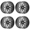 Set 4 20" Fittipaldi Wheels FA19BM 20x9 Gloss Black Milled 5x5.5 5x150 18mm Rims