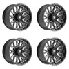 Set 4 20" Fittipaldi Wheels FA18BM 20x9 Gloss Black Milled 8x6.5 18mm Truck Rims