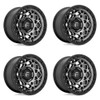 Set 4 Fuel D784 Unit 17x9 5x5 Gunmetal With Black Ring Wheels 17" -12mm
