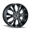 24" Mazzi Hustler 24x9.5 Black Machined 6x135 6x5.5 30mm For Ford Chevy GMC Rim