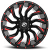 26" XF Off-Road XF-224 Gloss Black & Red Milled Wheel 26x14 5x5 5x5.5 -76mm Rim