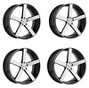 Set 4 22" Cavallo CLV-5 Gloss Black & Machined Wheels 22x9 5x4.5 35mm Rims