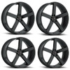 Set 4 22" Cavallo CLV-5 Gloss Black Wheels 22x9 5x115 18mm Car Suv Rims