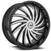 22" Azara AZA-508 Gloss Black & Machined Wheel 22x8.5 5x4.5 5x120 38mm Rim