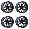 Set 4 18" Fuel Flux 18x9 6x135 1mm Gloss Black Wheels For Ford Lincoln Rims