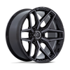 Set 4 20" Fuel Flux 20x10 5x5 -18mm Gloss Black Brushed Face Gray Tint Wheels