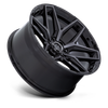 Set 4 Fuel  Flux 22x9.5 6x5.5 Gloss Black Brushed Face Gray Tint Wheels 22" 20mm