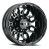 17" Vision Black Milled Spoke 410 Korupt Dually 17x6.5 8x200 Rear Rim -143.35mm