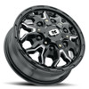 16" Vision Gloss Black Milled Spoke 410 Korupt 16x6 6x180 Wheel -130mm