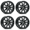 Set 4 16" Vision Gloss Black Milled Spoke 410 Korupt 16x6.5 5x160 Wheels 45mm