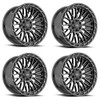 Set 4 20" Vortek Black Diamond Cut Ring Dark Tint VRP-502 20x10 5x5 5x5.5 -18mm