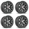 Set 4 17" Vortek Matte Black VRD-704 17x9 Wheels 6x135 6x5.5 0mm For Lincoln GMC